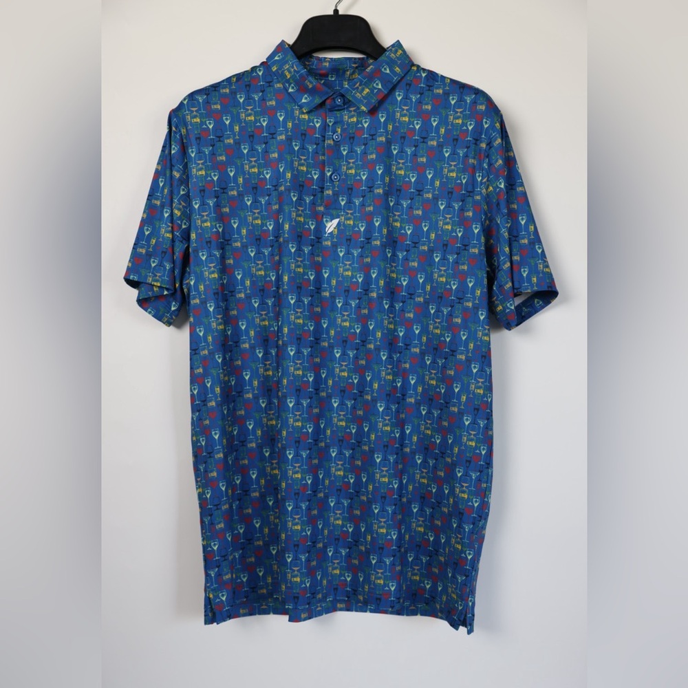 NVRLND - Men’s M Polo -Another Round Short Sleeve Polo Golf Shirt Never Grow Up